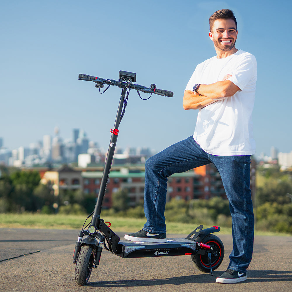 VALK Fusion 5 Electric Scooter, 500W, AU Compliant, 48V 13Ah Lithium, 50km Range, 40km/h, Quad Shocks, 10 V219-TRNESCVAF5NA