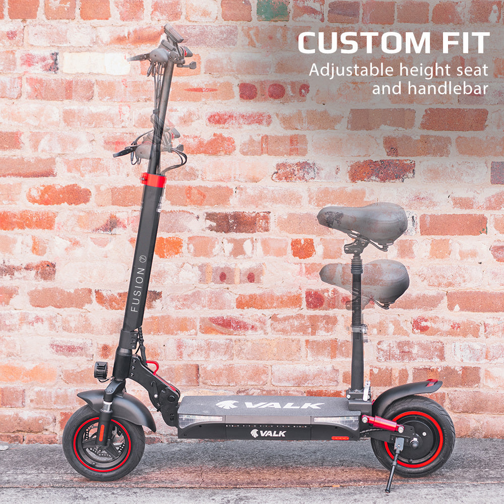 VALK Fusion 7 Electric Scooter, 800W, AU Compliant, with Seat Option, 48V 13Ah Lithium, 50km Range, Quad V219-TRNESCVAF7SA