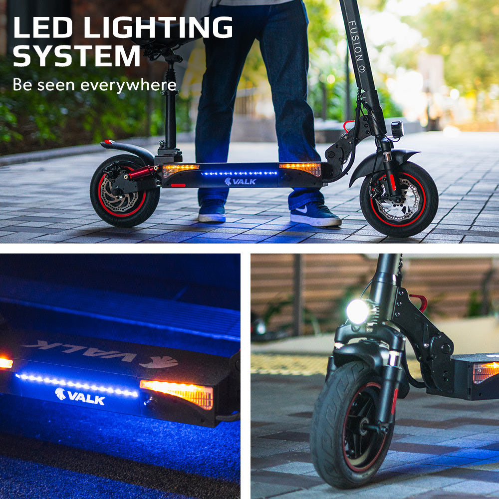 VALK Fusion 7 Electric Scooter, 800W, AU Compliant, with Seat Option, 48V 13Ah Lithium, 50km Range, Quad V219-TRNESCVAF7SA