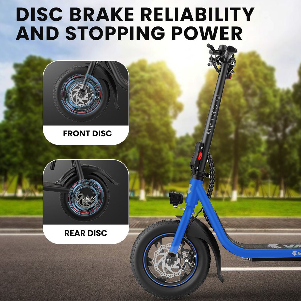 VALK Electric Scooter with Seat, Disc brakes, 12" Tyres, AU Compliant, for Adults, Teens, Commuter, Blue V219-TRNESCVAM3BA