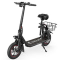 VALK Electric Scooter with Seat, Disc brakes, 12" Tyres, AU Compliant, for Adults, Teens, Commuter, Black V219-TRNESCVAM3KA