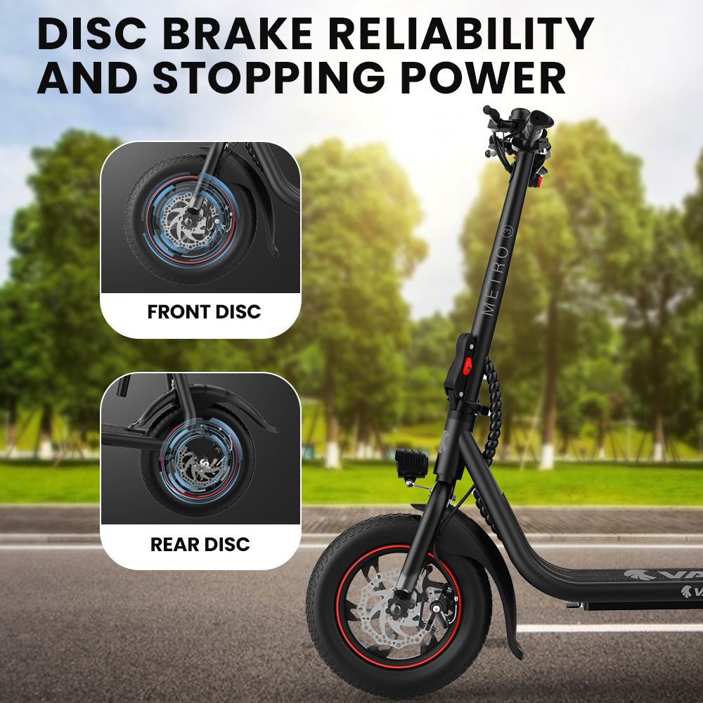 VALK Electric Scooter with Seat, Disc brakes, 12" Tyres, AU Compliant, for Adults, Teens, Commuter, Black V219-TRNESCVAM3KA