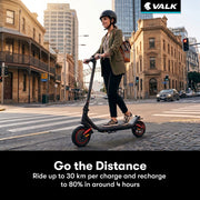 VALK Nexus 7 Electric Scooter, 500W, AU Compliant, 30km Max Range, 10 inch Tyres, Suspension, Folding Motorised Commuter eScooter for Adults,