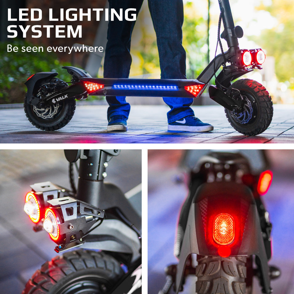 VALK Primal 9 Dual Motor Electric Scooter, 1600W, AU Compliant, for Extreme Hill Climbing, Black V219-TRNESCVAP9KA