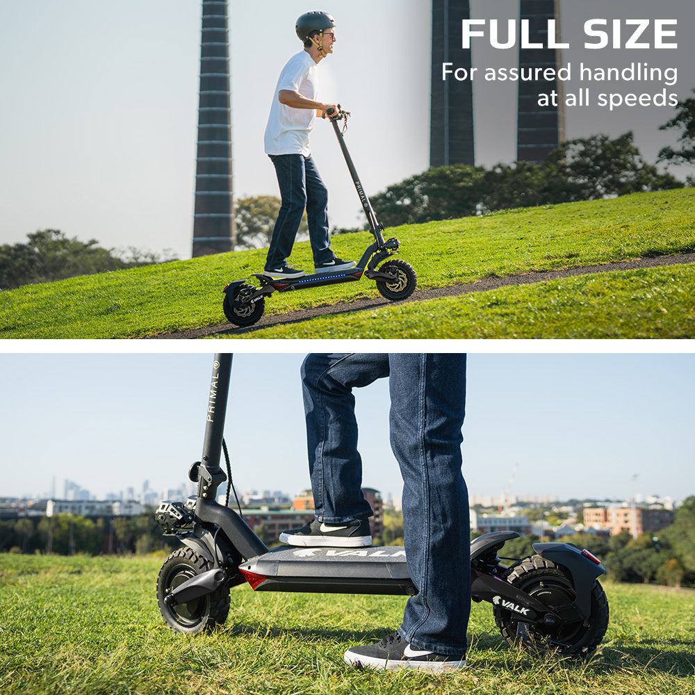 VALK Primal 9 Dual Motor Electric Scooter, 1600W, AU Compliant, for Extreme Hill Climbing, Black V219-TRNESCVAP9KA