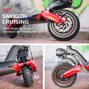 VALK Primal 9 Dual Motor Electric Scooter, 1600W, AU Compliant, for Extreme Hill Climbing, Black/Red V219-TRNESCVAP9RA