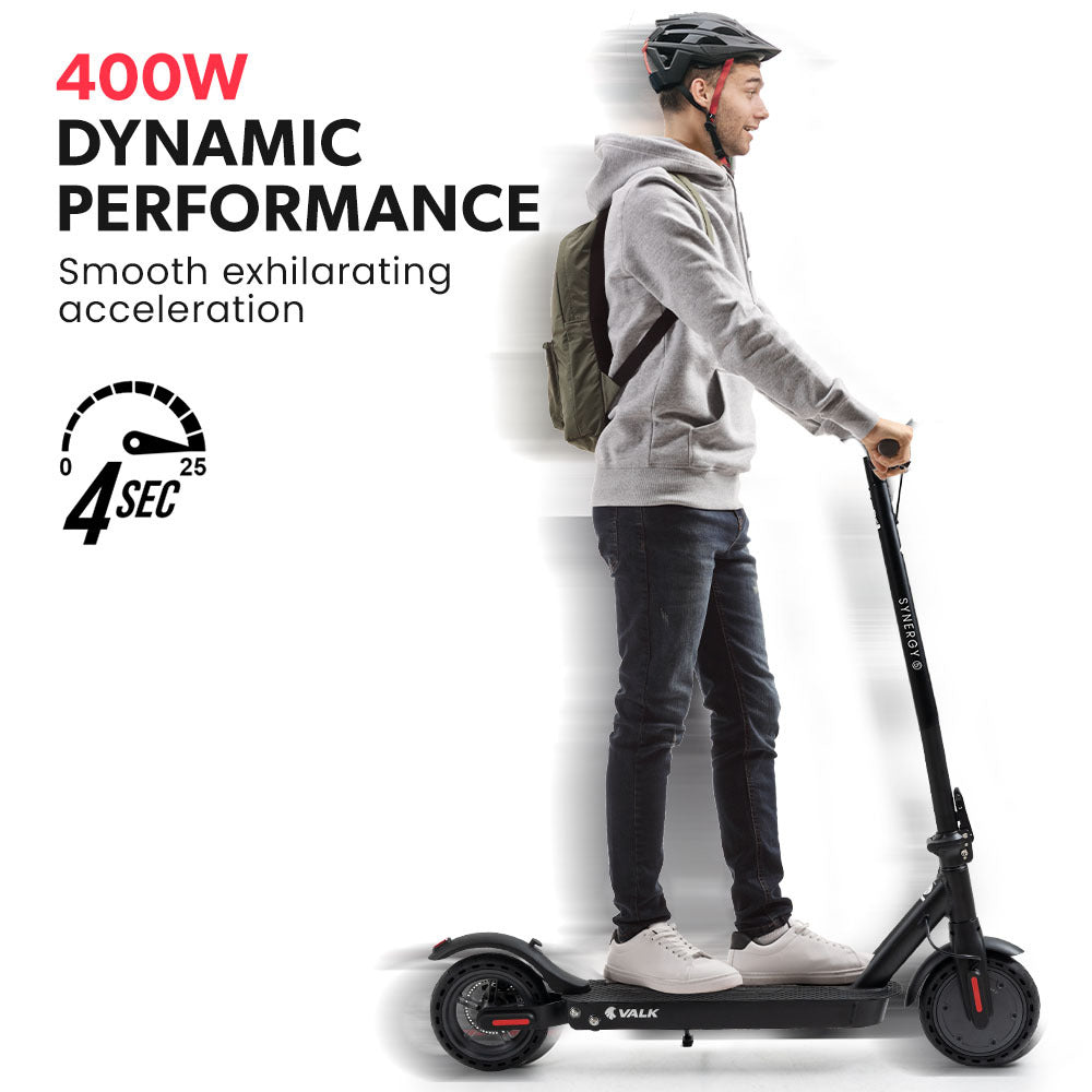 VALK Synergy 5 Electric Scooter, 400W, AU Compliant, Motorised eScooter for Adults, Black V219-TRNESCVAS5K