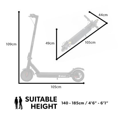 VALK Synergy 5 Electric Scooter, 400W, AU Compliant, Motorised eScooter for Adults, Black V219-TRNESCVAS5K