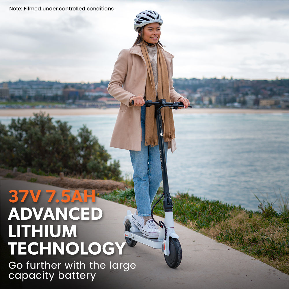VALK Synergy 5 Electric Scooter, 400W, AU Compliant, Motorised eScooter for Adults, White V219-TRNESCVAS5W