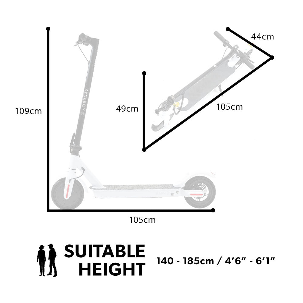VALK Synergy 5 Electric Scooter, 400W, AU Compliant, Motorised eScooter for Adults, White V219-TRNESCVAS5W