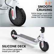 VALK Synergy 5 Electric Scooter, 400W, AU Compliant, Motorised eScooter for Adults, White V219-TRNESCVAS5W