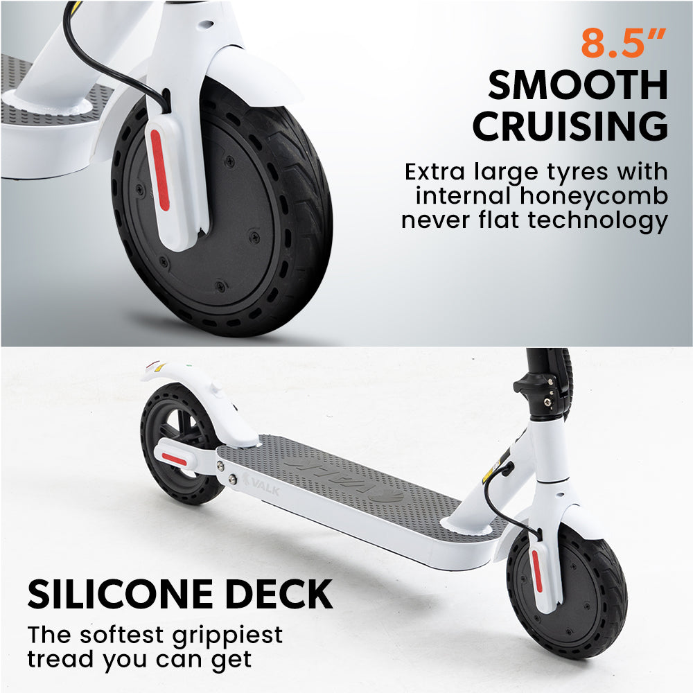 VALK Synergy 5 Electric Scooter, 400W, AU Compliant, Motorised eScooter for Adults, White V219-TRNESCVAS5W
