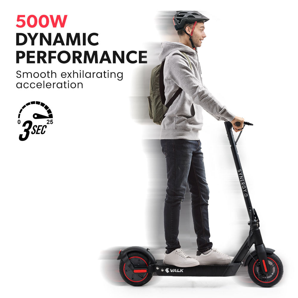 VALK Synergy 7 Electric Scooter, 500W 15Ah, AU Compliant, Motorised eScooter for Adults, Black/Red V219-TRNESCVAS7R