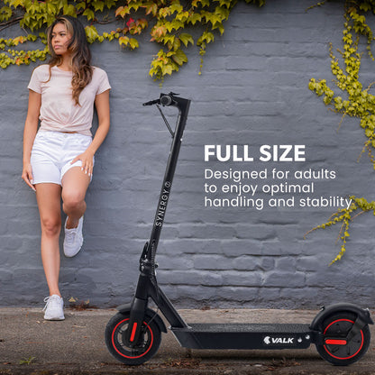VALK Synergy 7 Electric Scooter, 500W 15Ah, AU Compliant, Motorised eScooter for Adults, Black/Red V219-TRNESCVAS7R