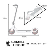 VALK Synergy 7 Electric Scooter, 500W 15Ah, AU Compliant, Motorised eScooter for Adults, White V219-TRNESCVAS7WA
