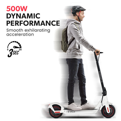 VALK Synergy 7 Electric Scooter, 500W 15Ah, AU Compliant, Motorised eScooter for Adults, White V219-TRNESCVAS7WA
