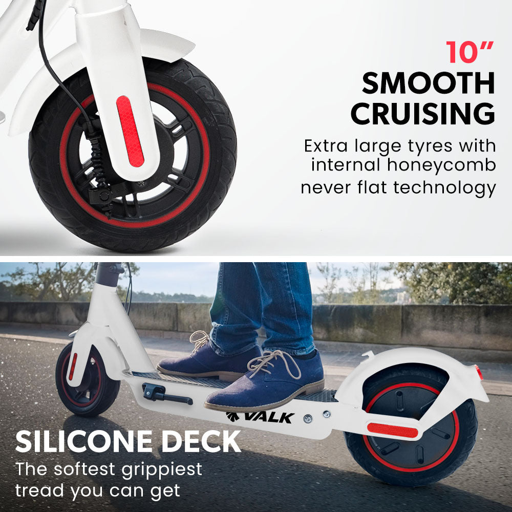 VALK Synergy 7 Electric Scooter, 500W 15Ah, AU Compliant, Motorised eScooter for Adults, White V219-TRNESCVAS7WA
