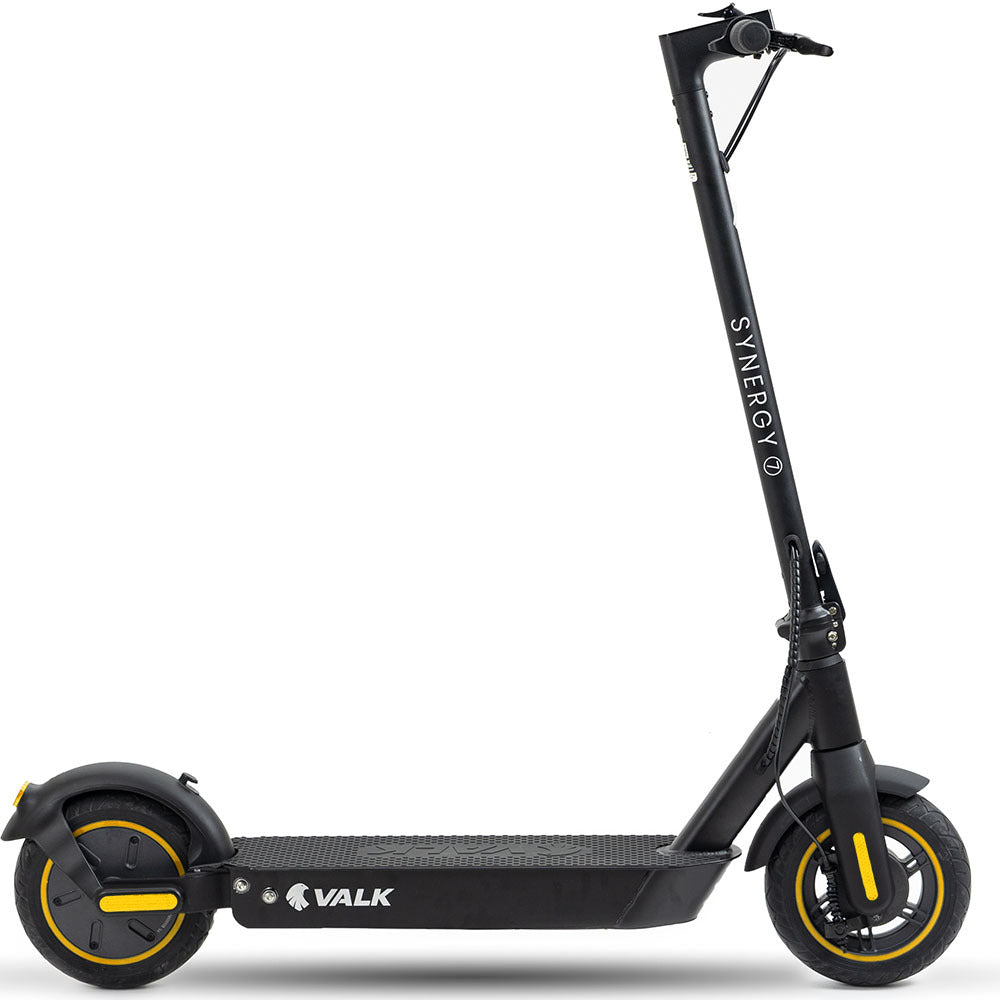 VALK Synergy 7 Electric Scooter, 500W 15Ah, AU Compliant, Motorised eScooter for Adults, Black/Yellow V219-TRNESCVAS7Y