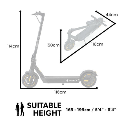 VALK Synergy 7 Electric Scooter, 500W 15Ah, AU Compliant, Motorised eScooter for Adults, Black/Yellow V219-TRNESCVAS7Y