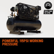 UNIMAC 18HP Industrial Petrol Air Compressor 115PSI 150L Tank with Electric Key Start V219-UMACTL06A