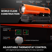 UNIMAC 50KW Portable Industrial Diesel Direct Forced Air Space Heater, Commercial Grade for Warehouse V219-UMDHVP05A
