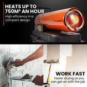 UNIMAC 50KW Portable Industrial Diesel Direct Forced Air Space Heater, Commercial Grade for Warehouse V219-UMDHVP05A