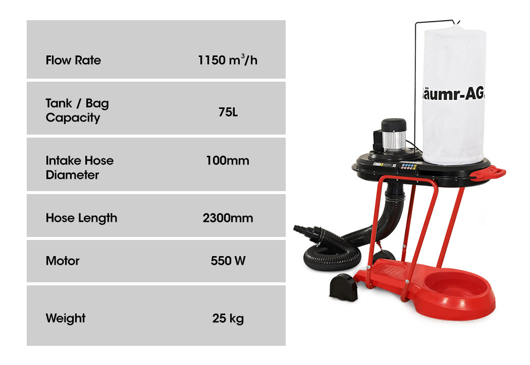 Baumr-AG Dust Collector Extraction Cyclone Woodworking Portable Catcher Workshop V219-VACDSTUMCADD8