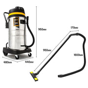 UNIMAC 60L Wet and Dry Vacuum Cleaner Bagless Industrial Grade Drywall Vac V219-VACWDV60LUMCADJE
