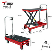 T-REX 230KG Hydraulic Scissor Lift Platform Trolley, Non-Skid Rubber Platform Pad, for Material Handling V219-VHWLFCTRH2SA