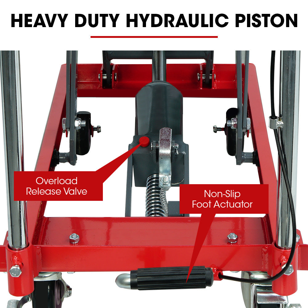 T-REX 230KG Hydraulic Scissor Lift Platform Trolley, Non-Skid Rubber Platform Pad, for Material Handling V219-VHWLFCTRH2SA