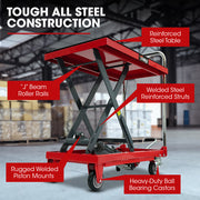 T-REX 230KG Hydraulic Scissor Lift Platform Trolley, Non-Skid Rubber Platform Pad, for Material Handling V219-VHWLFCTRH2SA