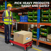 T-REX 230KG Hydraulic Scissor Lift Platform Trolley, Non-Skid Rubber Platform Pad, for Material Handling V219-VHWLFCTRH2SA