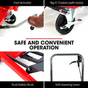 T-REX 300KG Hydraulic High Lift Double Scissor Trolley, 1.3M Max Platform Hgt, Heavy-Duty, for Material V219-VHWLFCTRH3HA