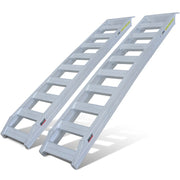 BULLET Pair of 2.3m Aluminium Loading Ramps, 4000kg Total Capacity, Heavy-Duty, Safety Pins, for Car, 4x4, V219-VHWRMPBPA23AX2