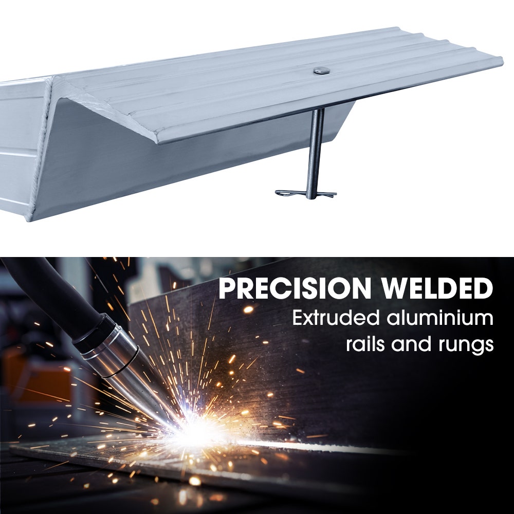 BULLET Pair of 2.3m Aluminium Loading Ramps, 4000kg Total Capacity, Heavy-Duty, Safety Pins, for Car, 4x4, V219-VHWRMPBPA23AX2