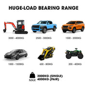 BULLET Pair of 2.3m Aluminium Loading Ramps, 4000kg Total Capacity, Heavy-Duty, Safety Pins, for Car, 4x4, V219-VHWRMPBPA23AX2