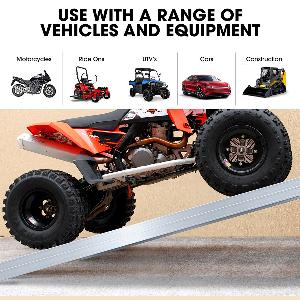 BULLET Pair of 3.8m Aluminium Loading Ramps, 4000kg Total Capacity, Heavy-Duty, 80cm Max Height, Safety Pin, V219-VHWRMPBPA38AX2