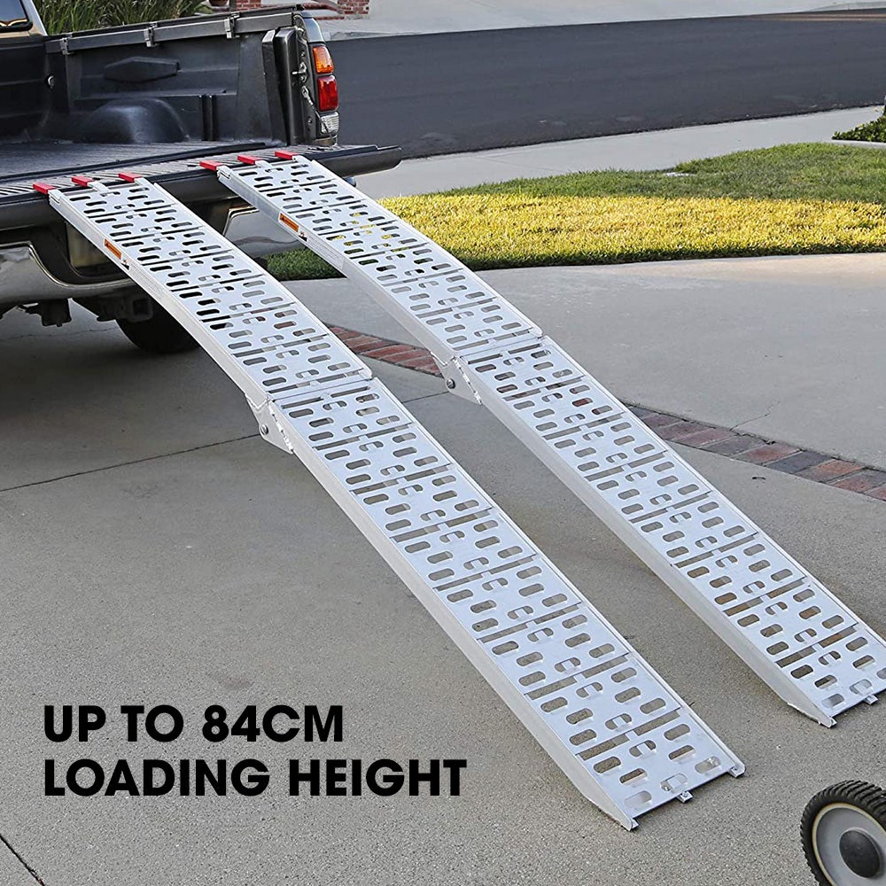BULLET 2.3m Aluminium Loading Ramps, 680kg Rated, for Trailer ATV Quad Bike Buggy, 2 Pieces V219-VHWRMPBU1MNA