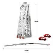 BULLET 2.3m Aluminium Loading Ramps, 680kg Rated, for Trailer ATV Quad Bike Buggy, 2 Pieces V219-VHWRMPBU1MNA