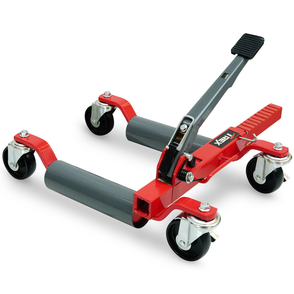 T-REX 590kg Vehicle Positioning Jack, Mechanical Ratcheting Foot Pedal Wheel Dolly For Auto Car Moving V219-VHWVPRTR3R1A