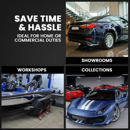 T-REX 590kg Vehicle Positioning Jack, Mechanical Ratcheting Foot Pedal Wheel Dolly For Auto Car Moving V219-VHWVPRTR3R1A