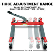 T-REX 590kg Vehicle Positioning Jack, Mechanical Ratcheting Foot Pedal Wheel Dolly For Auto Car Moving V219-VHWVPRTR3R1A