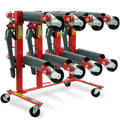 T-Rex 2360kg Set of 4 Vehicle Positioning Jacks with Rack Stand, Mechanical Ratcheting Foot Pedal Wheel Dolly V219-VHWVPRTR3R4-4SR