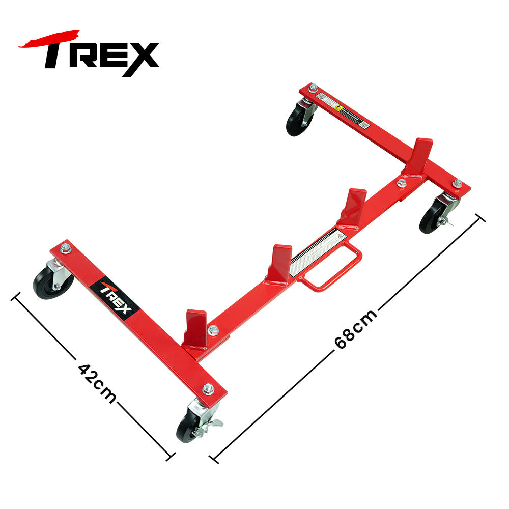 T-Rex Vehicle Positioning Jack Storage Rack Stand, Heavy Duty Design with Locking Castor Wheels V219-VHWVPRTR4SRA