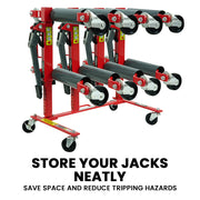 T-Rex Vehicle Positioning Jack Storage Rack Stand, Heavy Duty Design with Locking Castor Wheels V219-VHWVPRTR4SRA