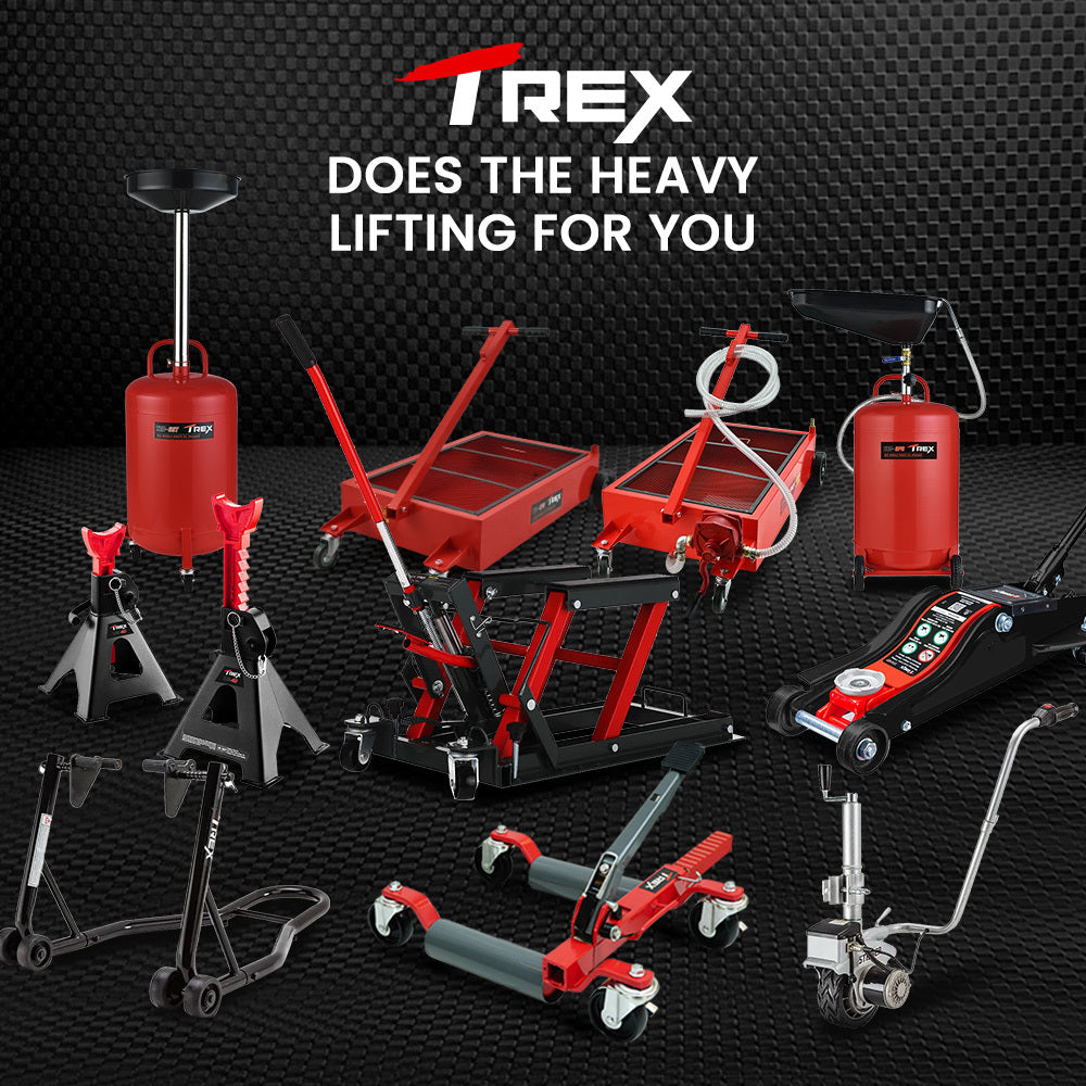 T-Rex Vehicle Positioning Jack Storage Rack Stand, Heavy Duty Design with Locking Castor Wheels V219-VHWVPRTR4SRA