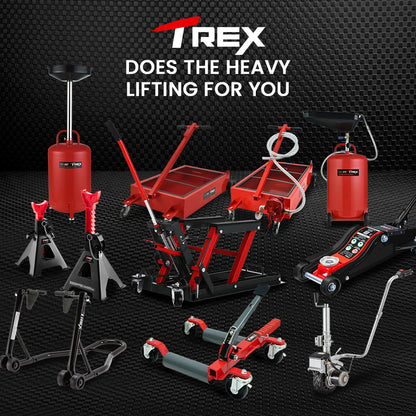 T-Rex Vehicle Positioning Jack Storage Rack Stand, Heavy Duty Design with Locking Castor Wheels V219-VHWVPRTR4SRA