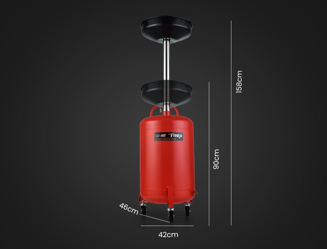 T-REX 60L Mobile Waste Oil Drainer Tank, Telescopic, for Car Engine, Workshop V219-VHWWODTR6STA