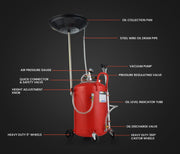 T-REX 80L Mobile Waste Oil Drainer Tank, Pneumatic, Telescopic, Extractor Probes, Workshop V219-VHWWODTR8MFA