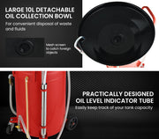 T-REX 80L Mobile Waste Oil Drainer Tank, Pneumatic, Telescopic, Extractor Probes, Workshop V219-VHWWODTR8MFA